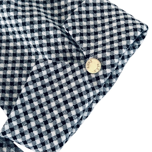 4/$20 NWT Anne Klein Black & White Gingham Button-Front Blouse Size Large - Picture 2 of 7